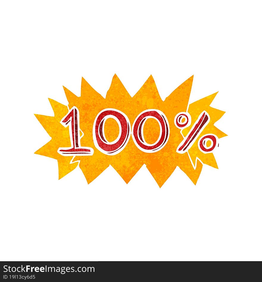 cartoon 100% symbol