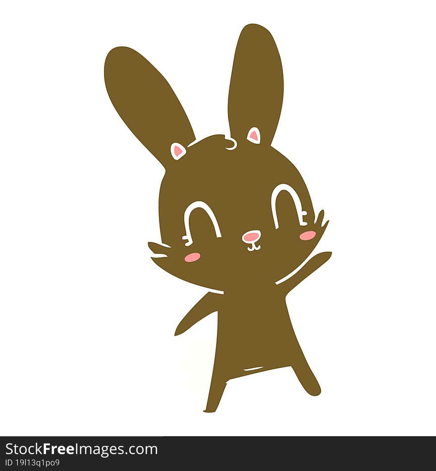 cute flat color style cartoon rabbit