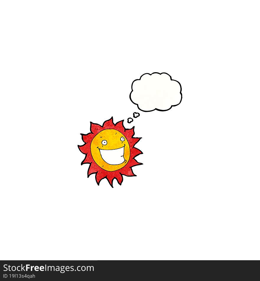 cartoon grinning sun