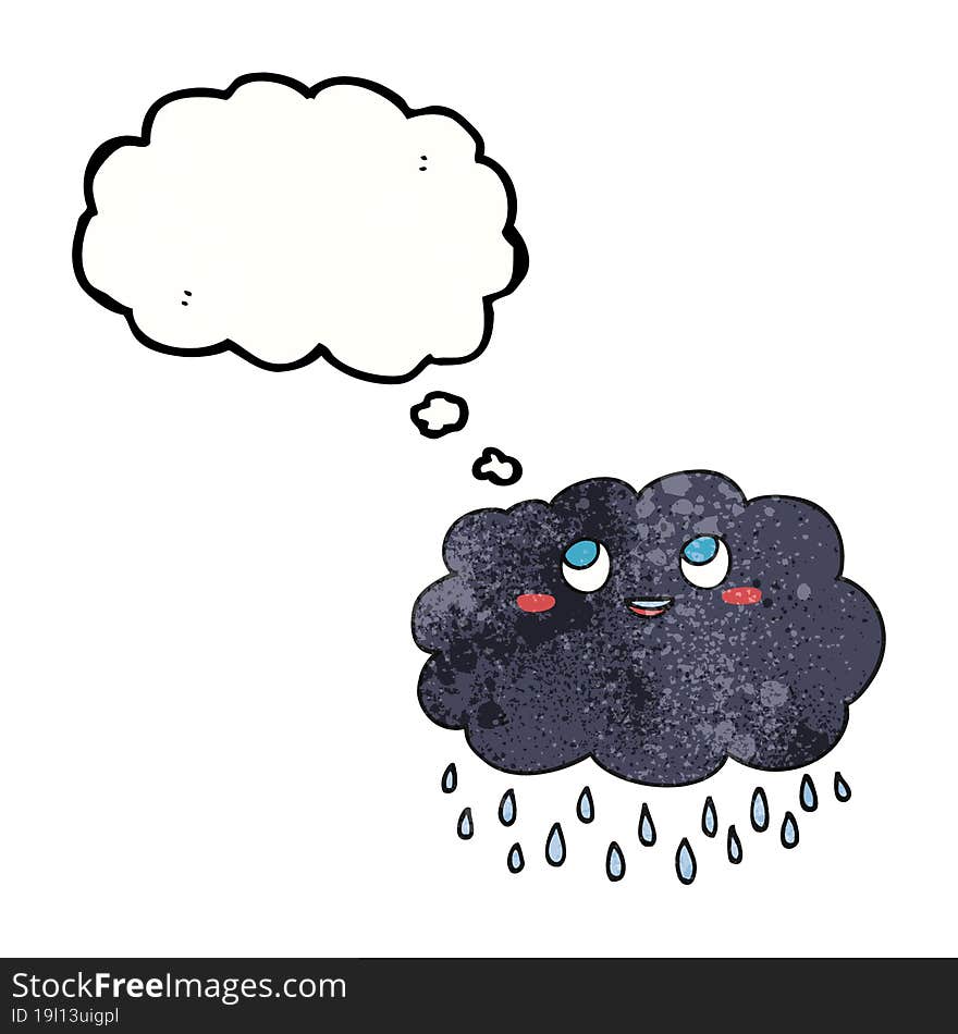 thought bubble textured cartoon raincloud