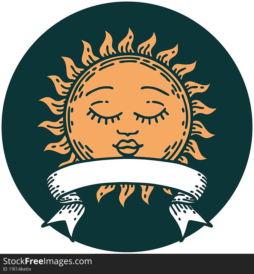 icon with banner of a sun