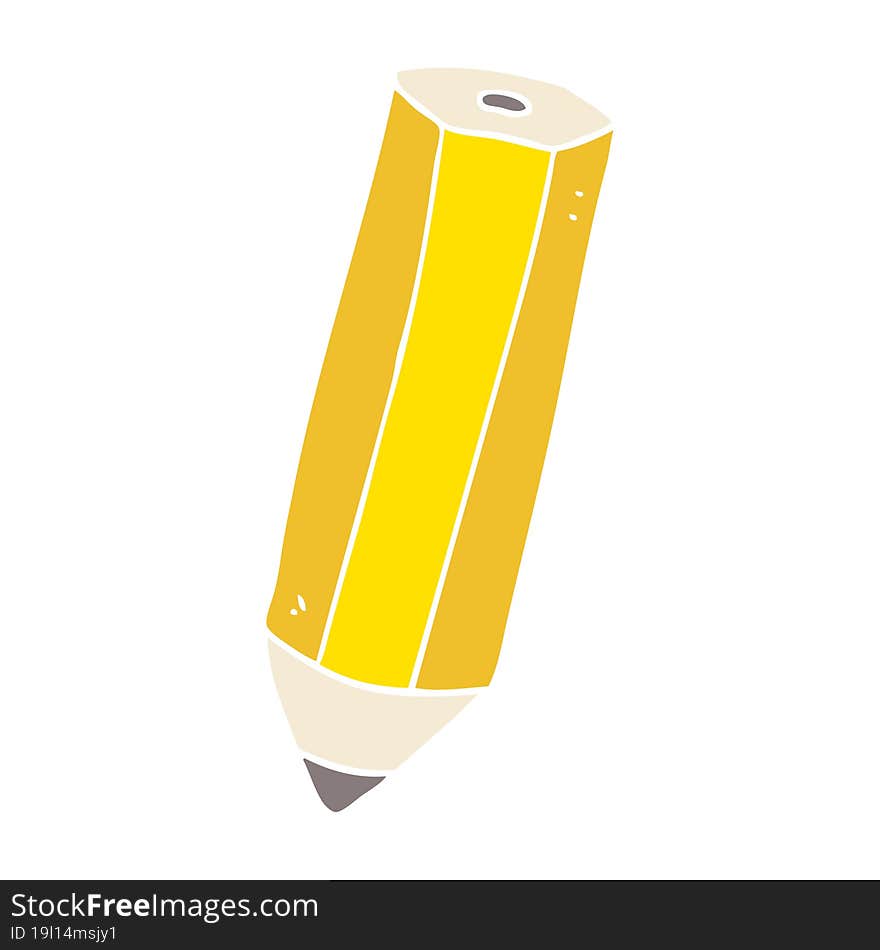 flat color illustration of a cartoon pencil