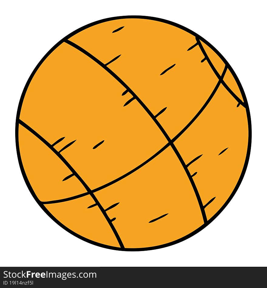 cartoon doodle of a basket ball