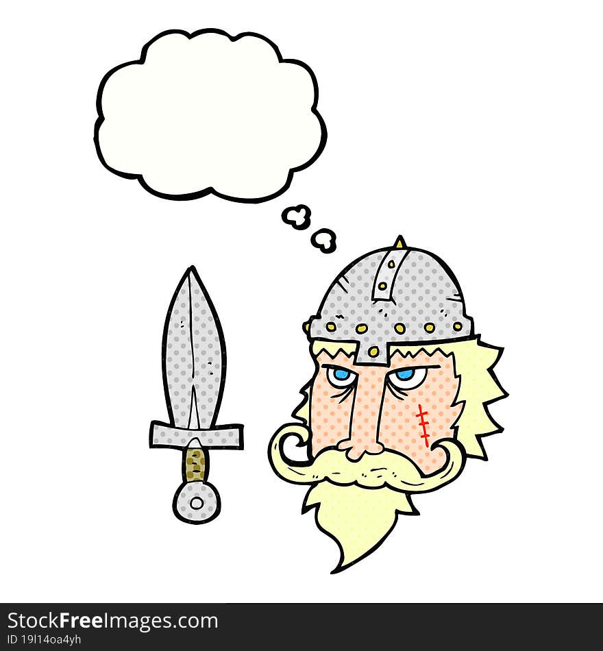 Thought Bubble Cartoon Viking Warrior