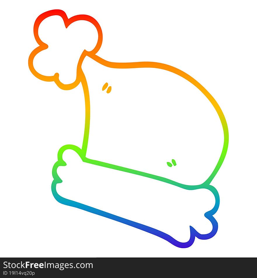 rainbow gradient line drawing cartoon christmas hats