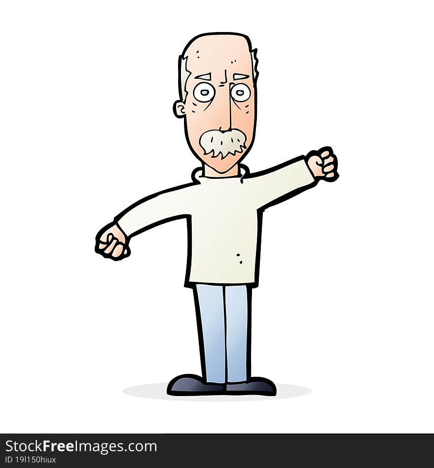 Cartoon Angry Old Man