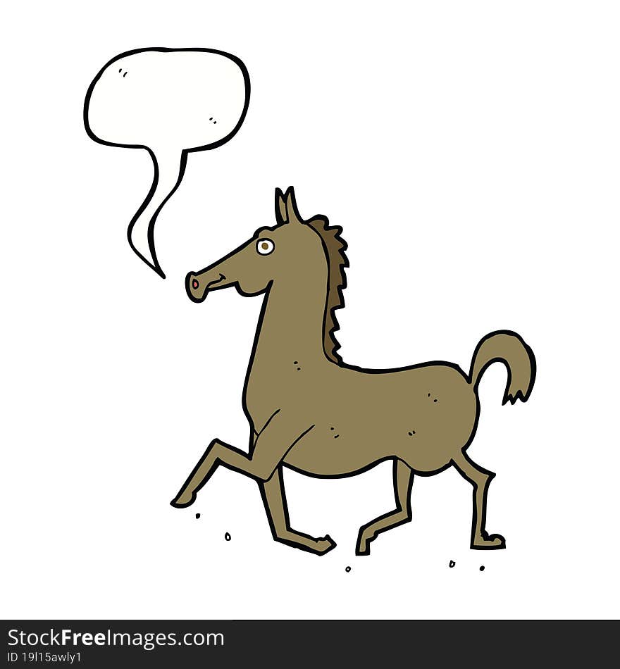 cartoon horse with speech bubble