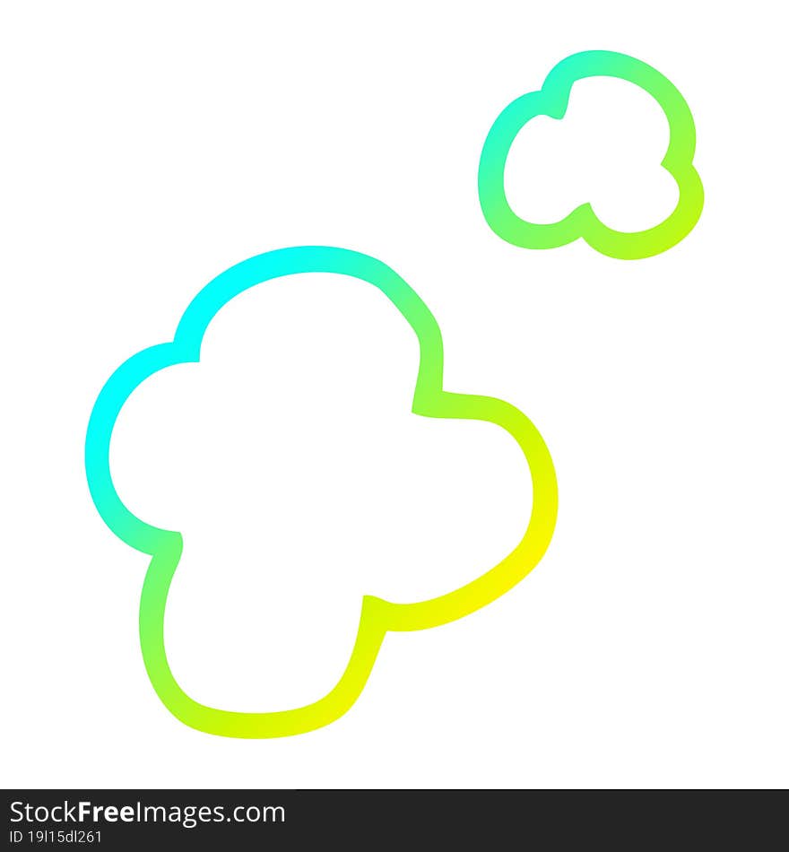 cold gradient line drawing cartoon poof of smoke