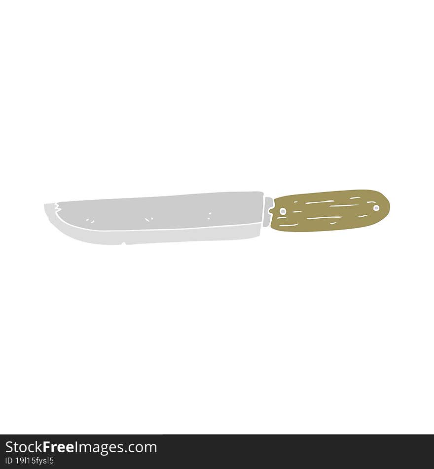 flat color illustration of a cartoon knife