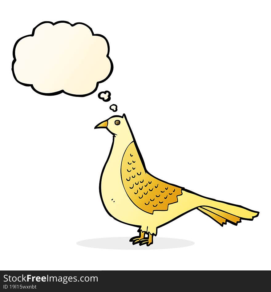 Cartoon Bird With Thought Bubble