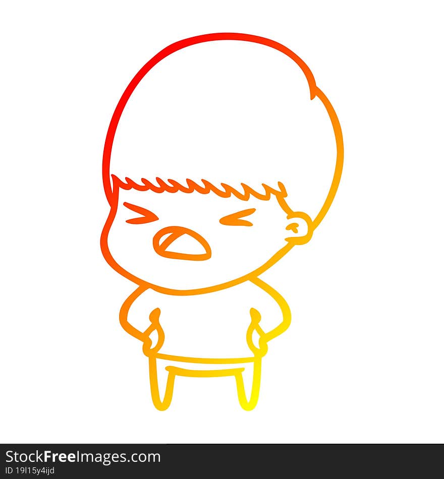 warm gradient line drawing cartoon stressed man