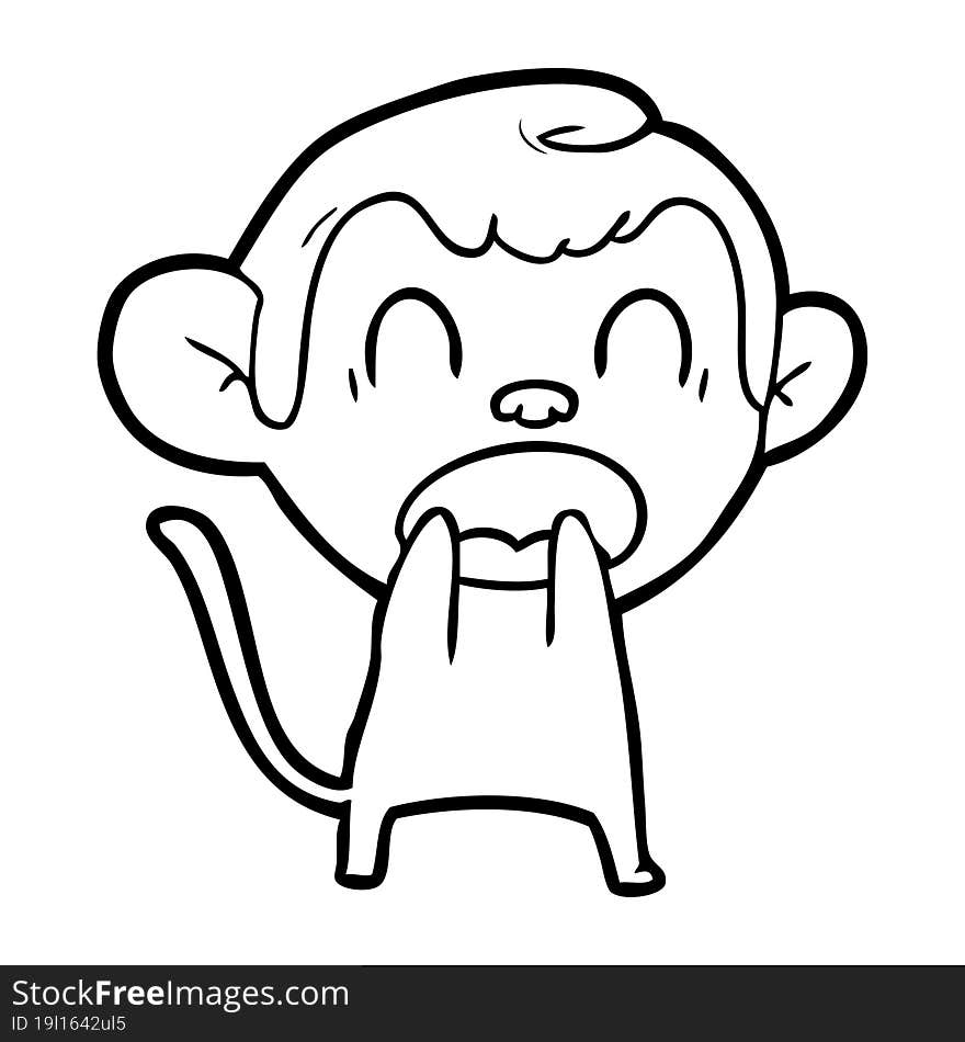 shouting cartoon monkey. shouting cartoon monkey