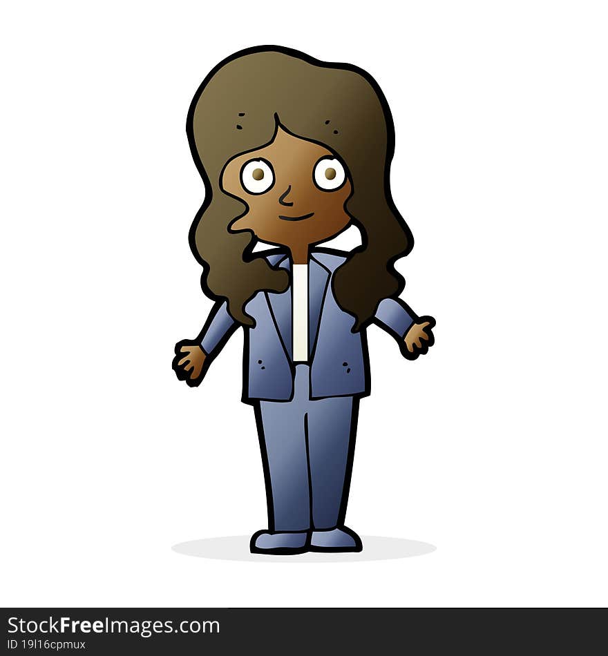 Cartoon Friendly Business Woman