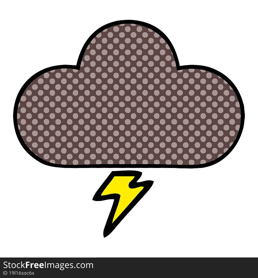 comic book style cartoon storm cloud