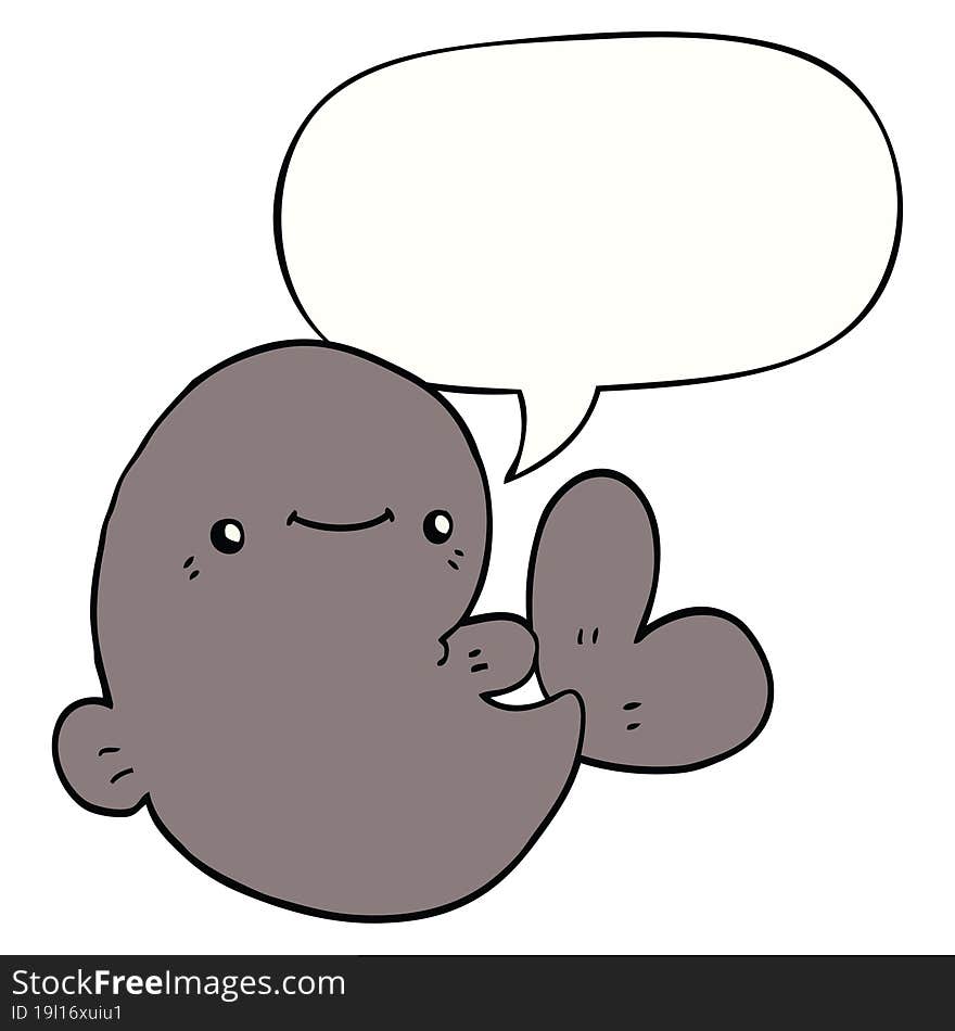 cartoon whale with speech bubble. cartoon whale with speech bubble