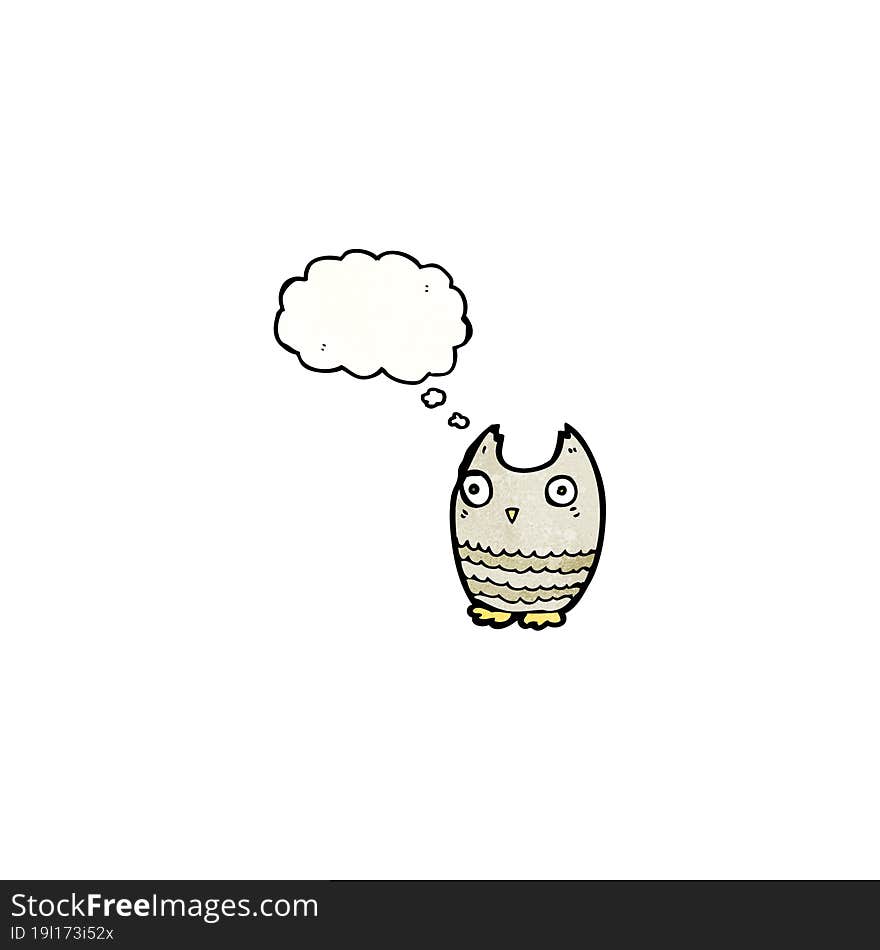 Cartoon Owl With Thought Bubble