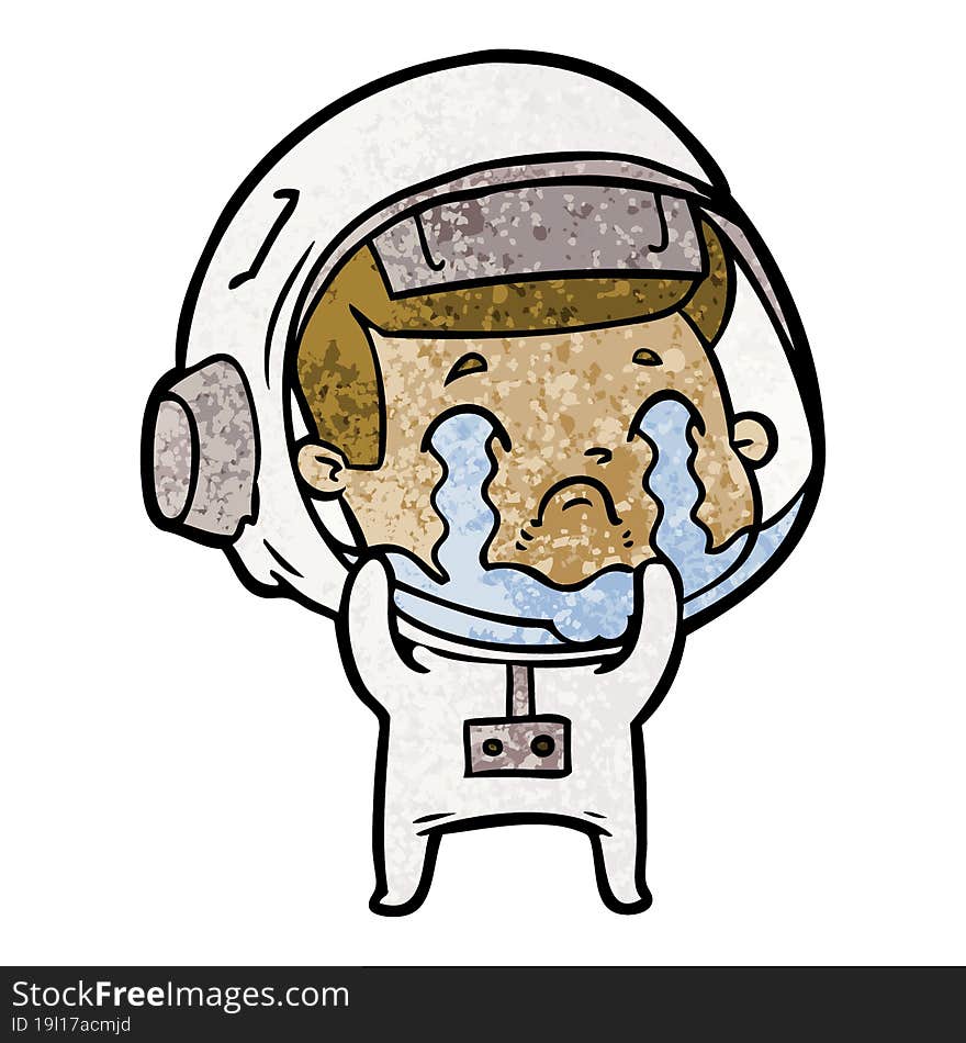 cartoon crying astronaut. cartoon crying astronaut