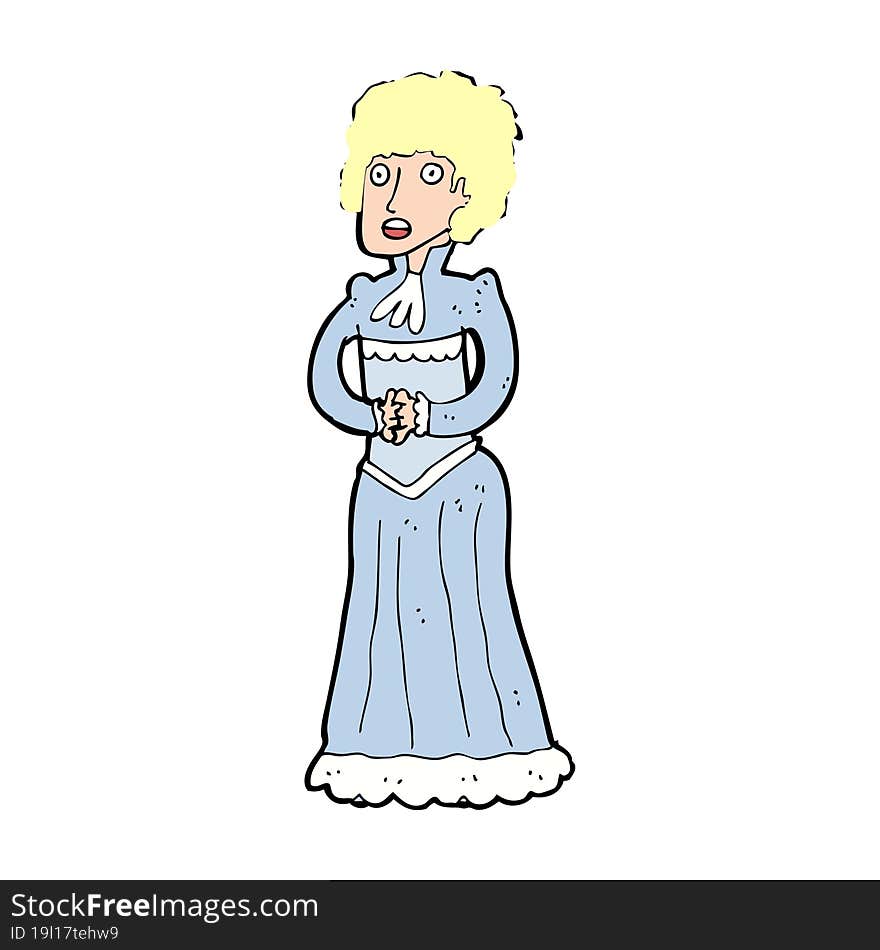 cartoon shocked victorian woman