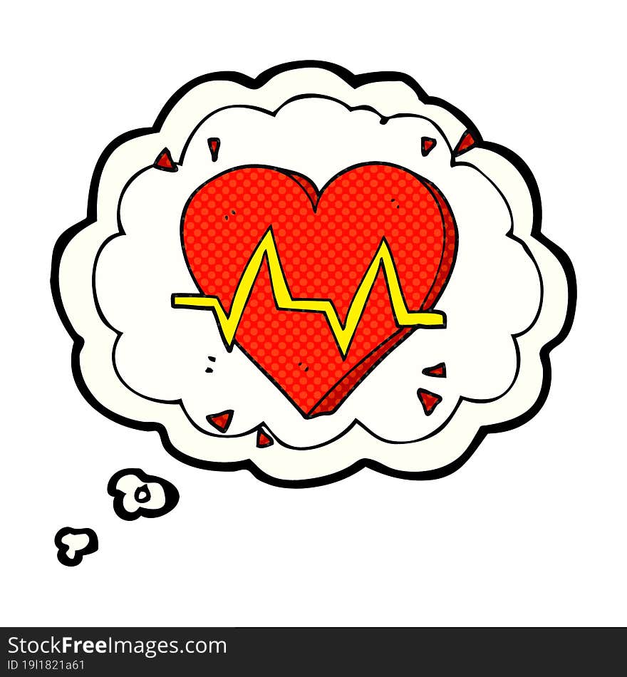 thought bubble cartoon heart rate