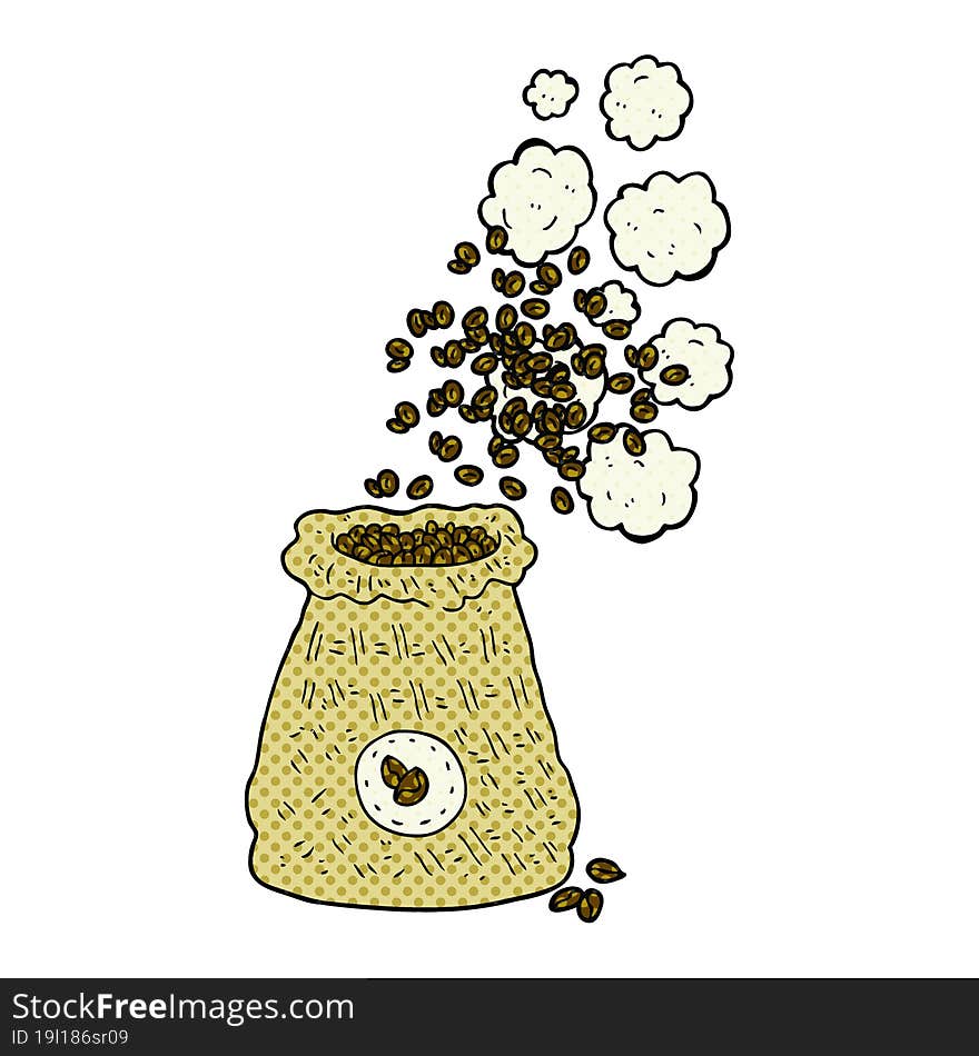 cartoon bag of coffee beans