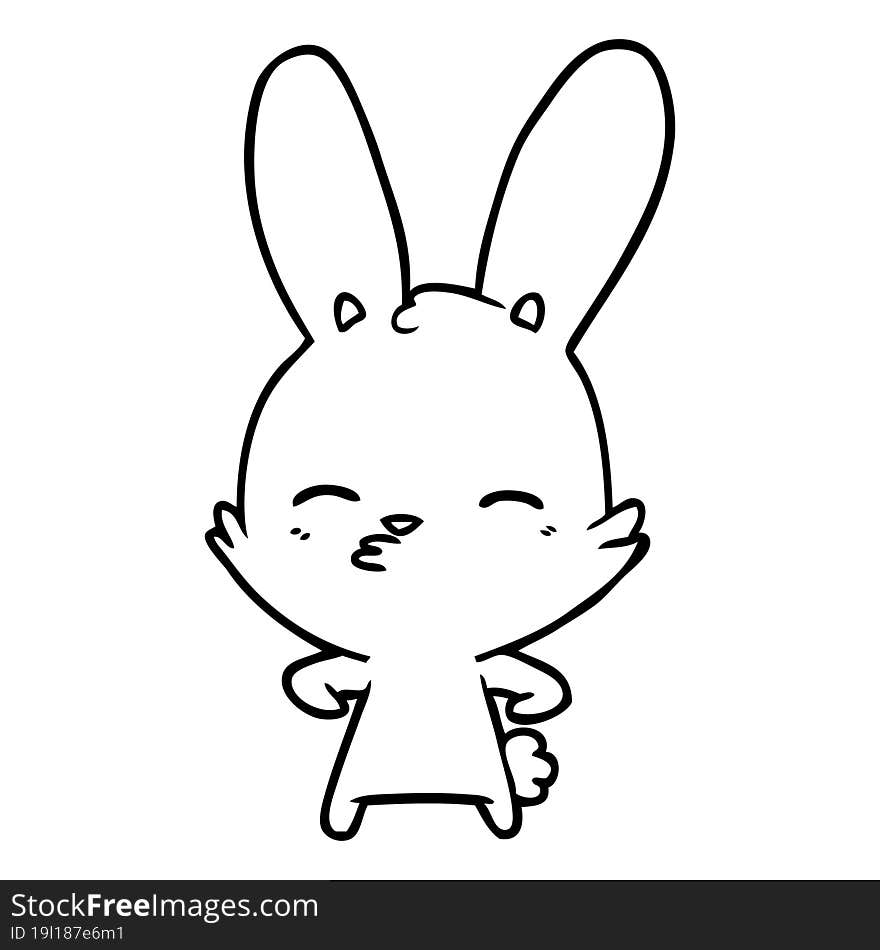 curious bunny cartoon. curious bunny cartoon