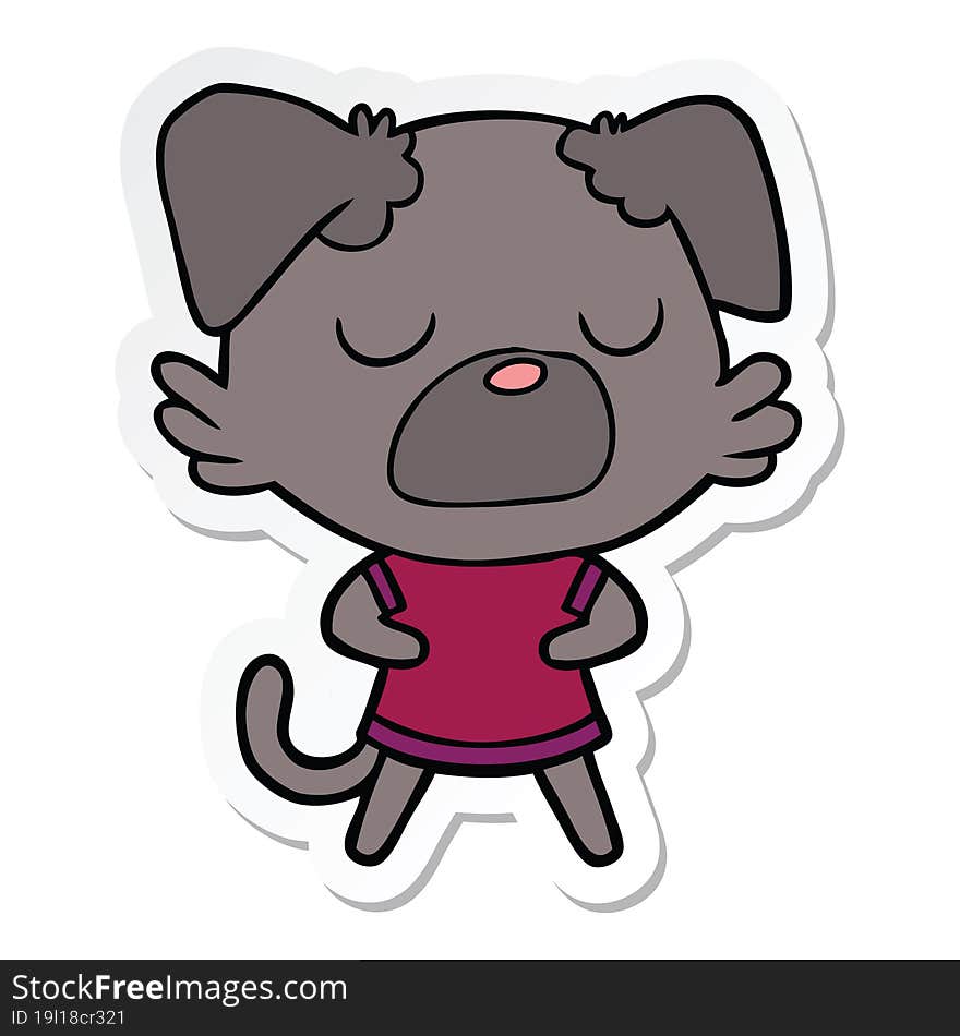 sticker of a cartoon dog