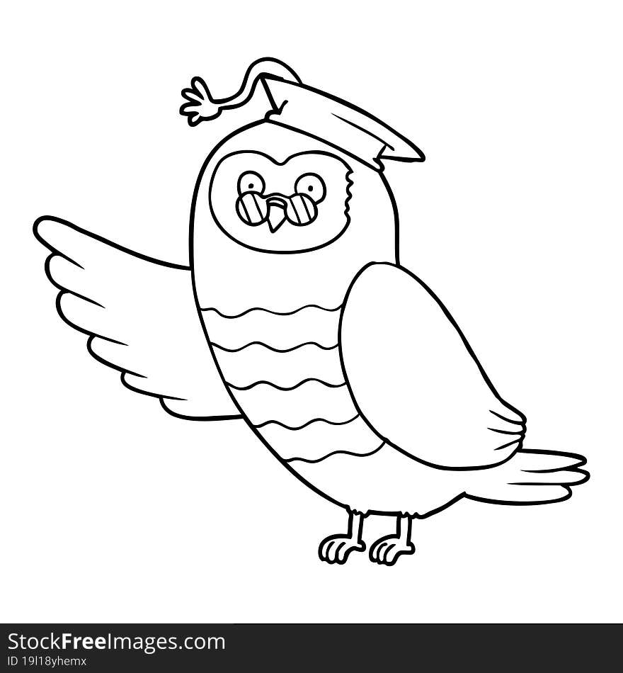 cartoon owl graduate. cartoon owl graduate