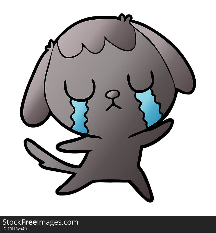 cute cartoon dog crying. cute cartoon dog crying