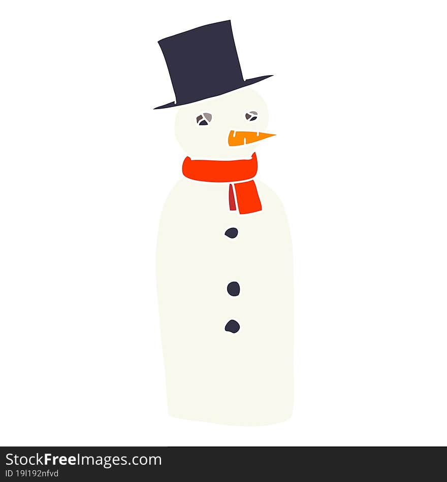 cartoon doodle traditional snowman