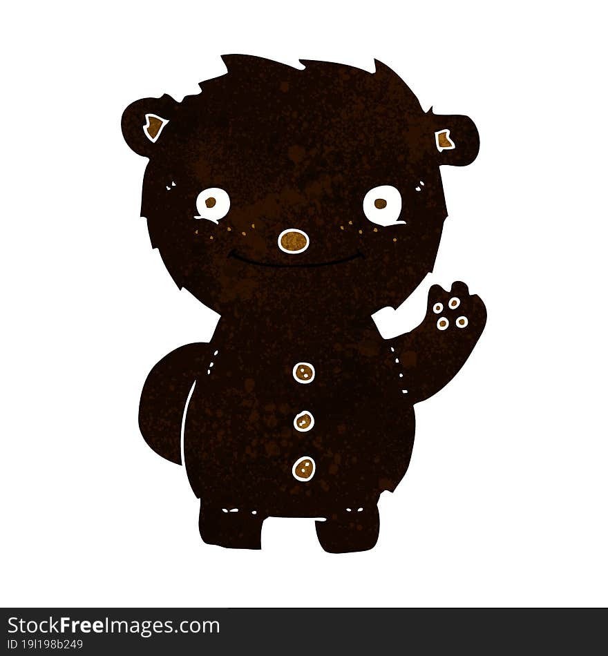 cartoon waving black bear