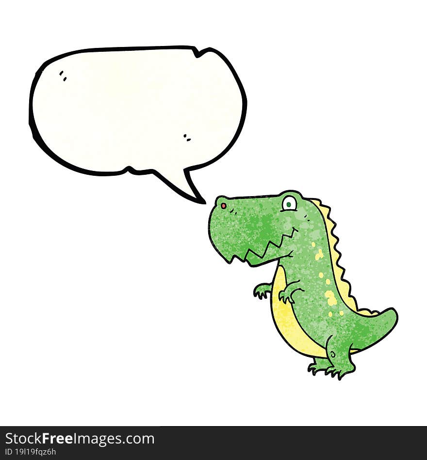 speech bubble textured cartoon dinosaur