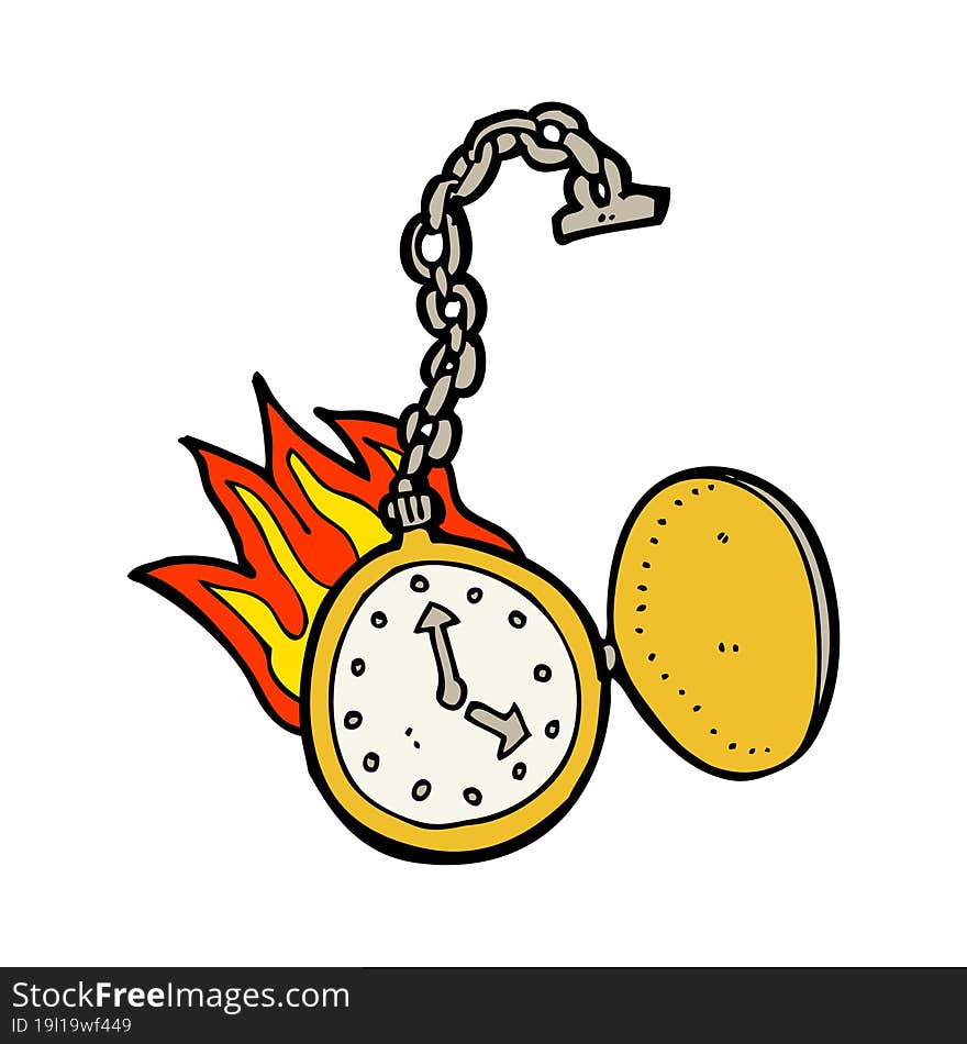 Cartoon Flaming Watch