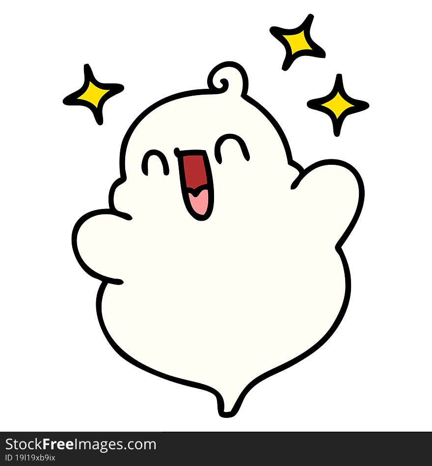 cartoon of a cute halloween ghost