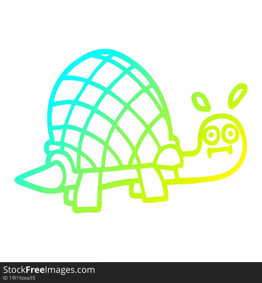 cold gradient line drawing cartoon funny tortoise