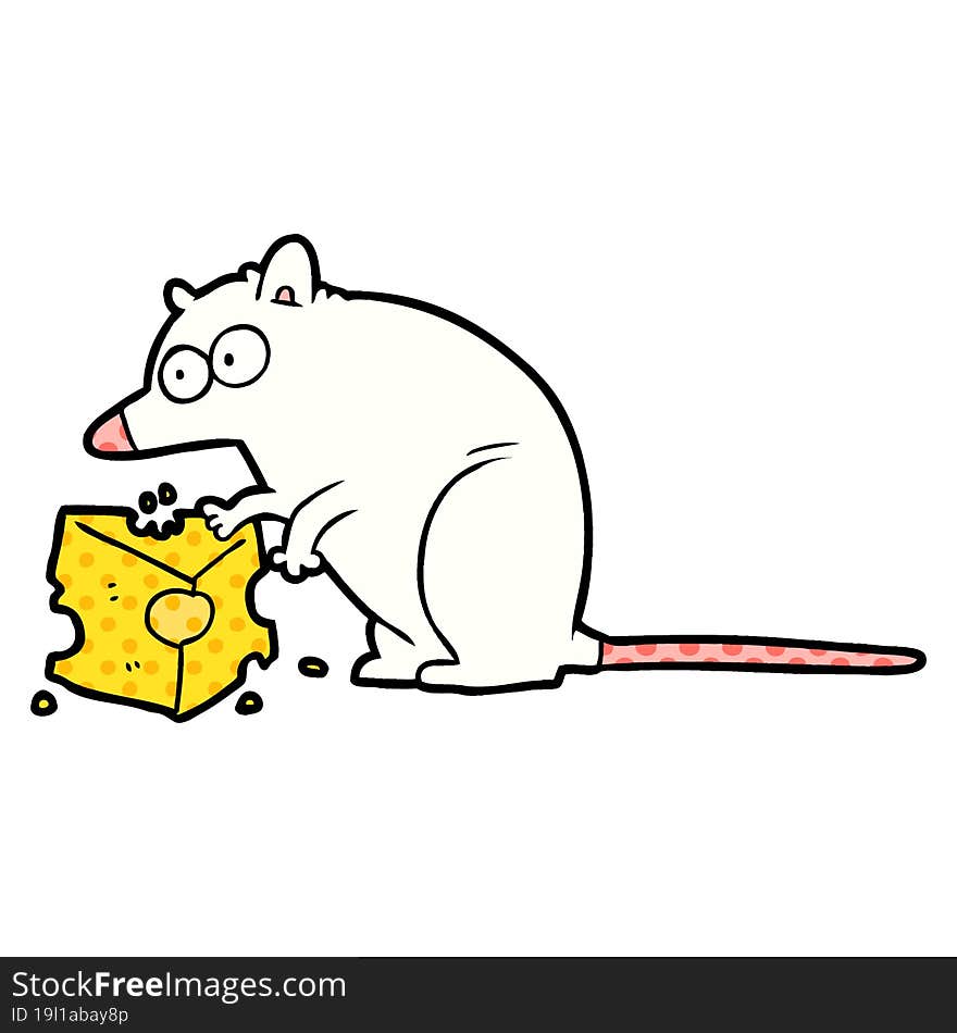 cartoon mouse with cheese. cartoon mouse with cheese