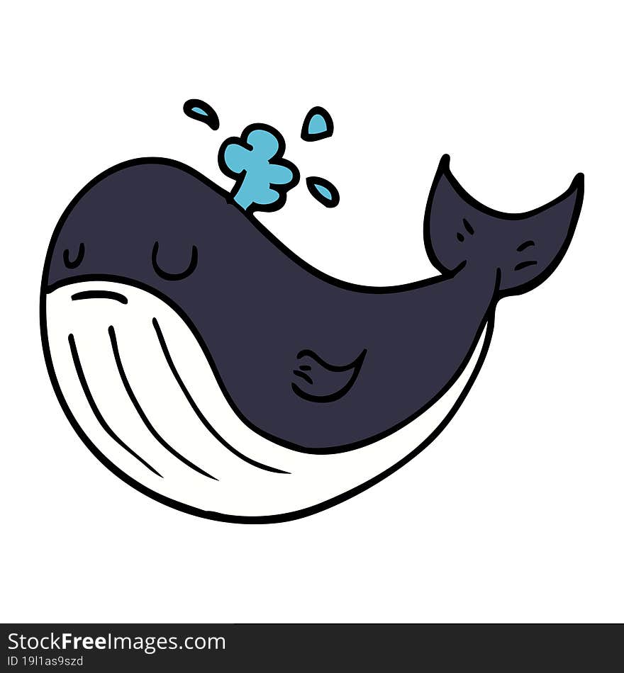 Cartoon Doodle Whale