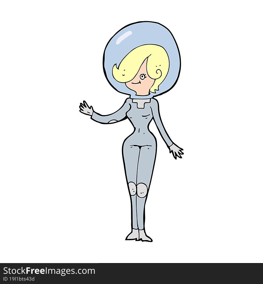 Cartoon Space Woman