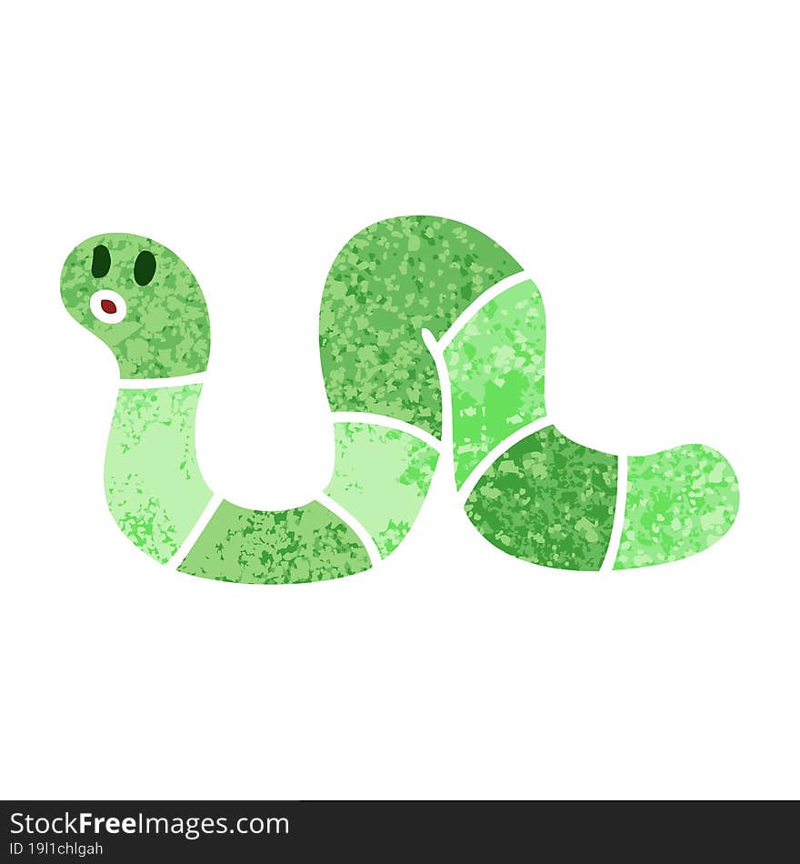 quirky retro illustration style cartoon snake