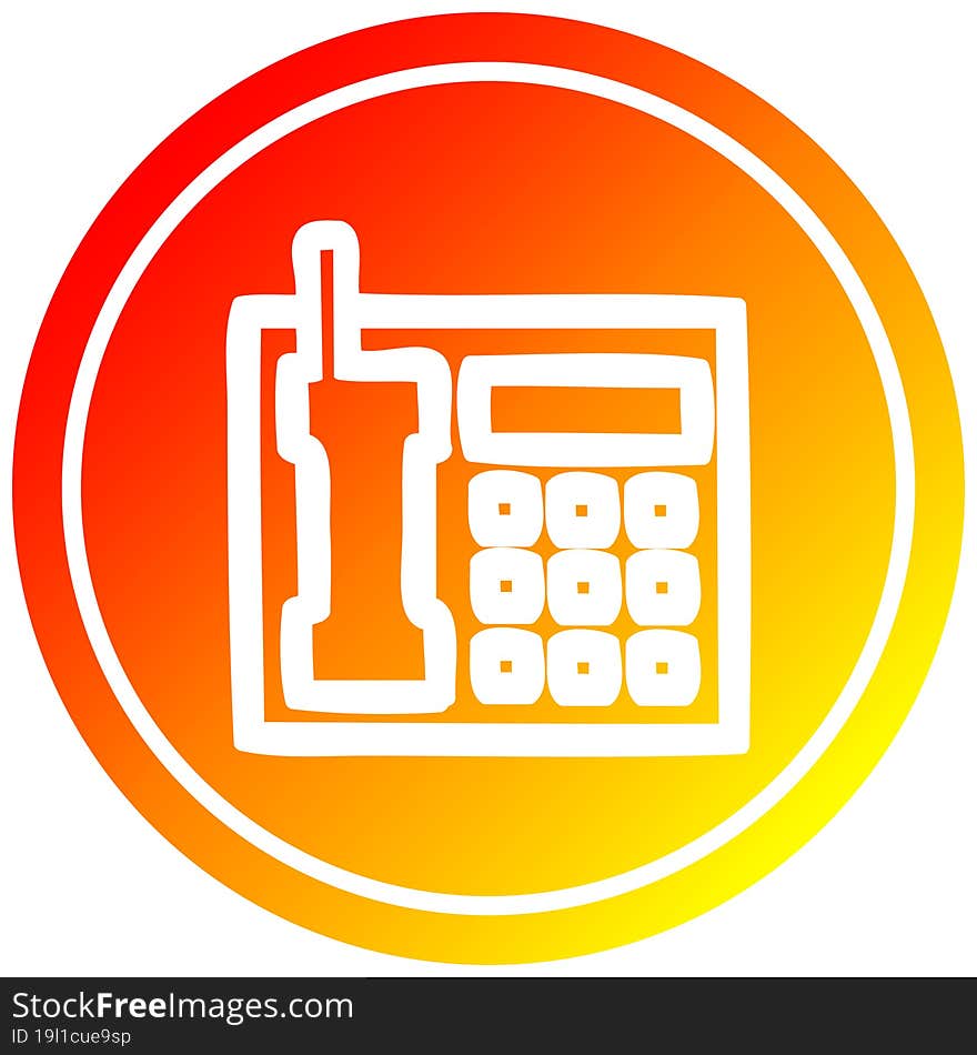 office telephone circular in hot gradient spectrum