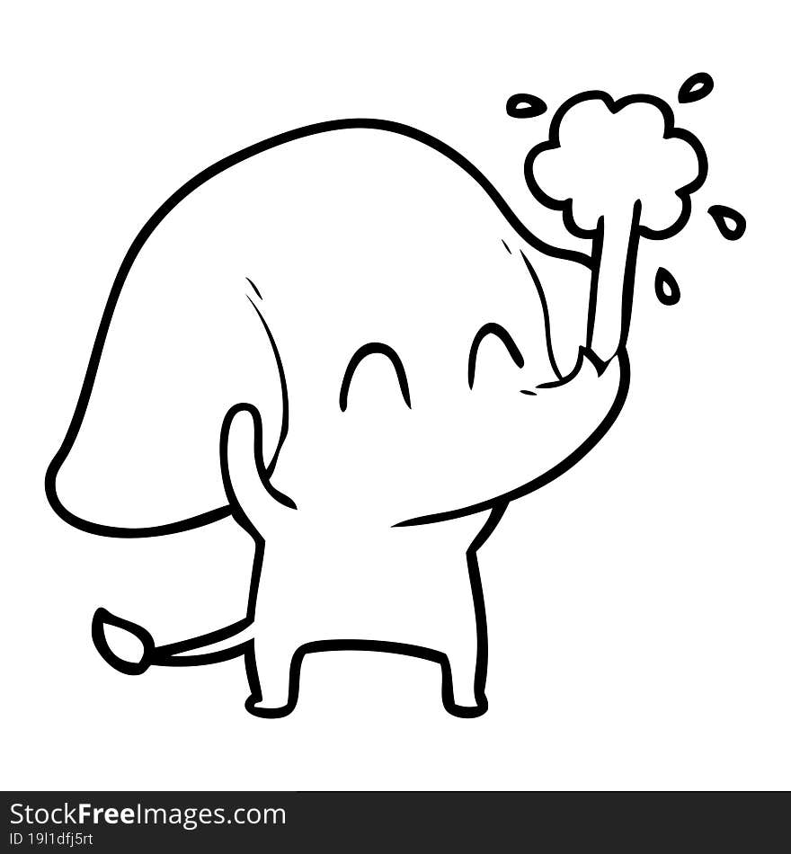 cute cartoon elephant spouting water. cute cartoon elephant spouting water