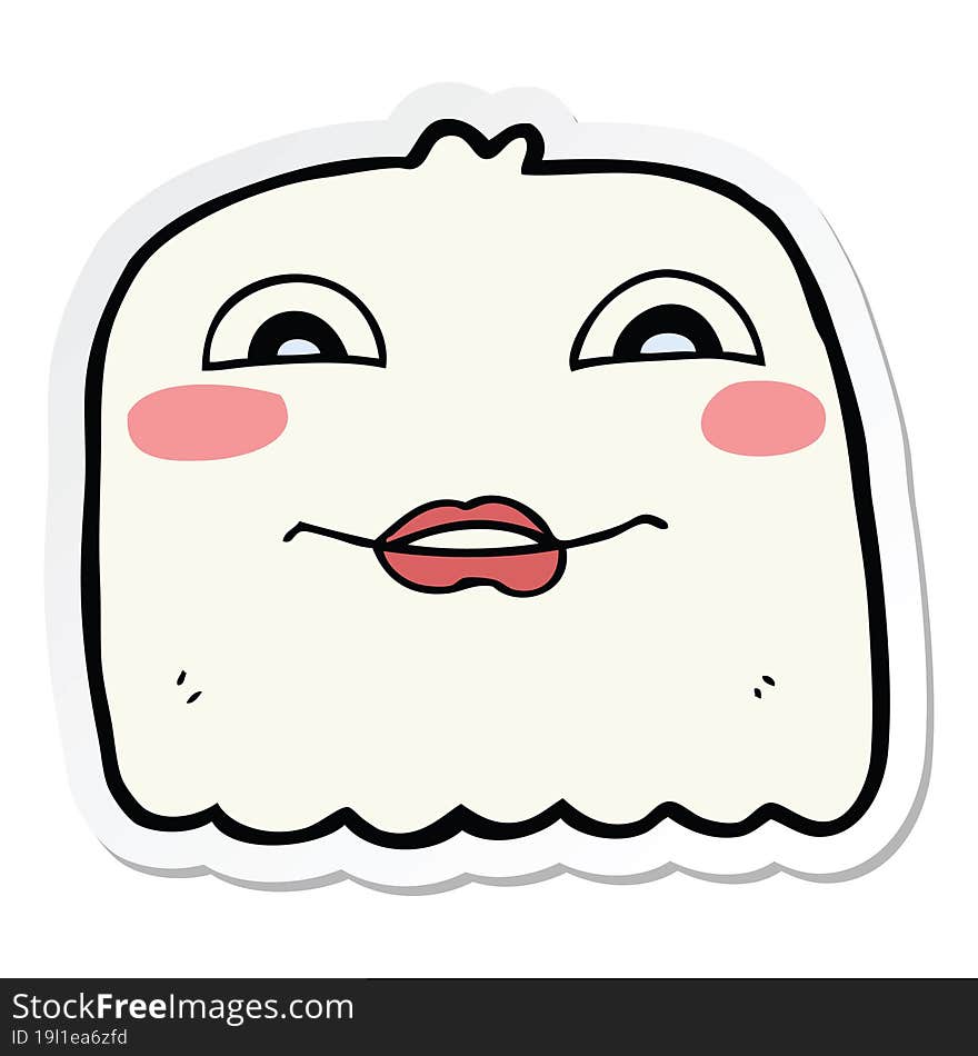 Sticker Of A Cartoon Ghost