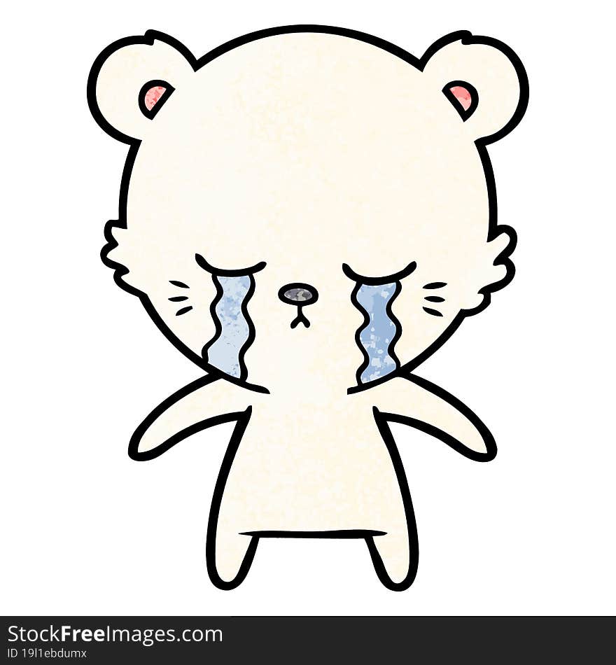 crying cartoon polarbear. crying cartoon polarbear