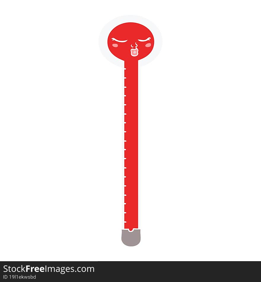 flat color style cartoon thermometer