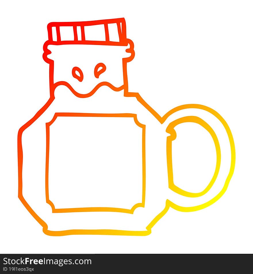 warm gradient line drawing cartoon green potion