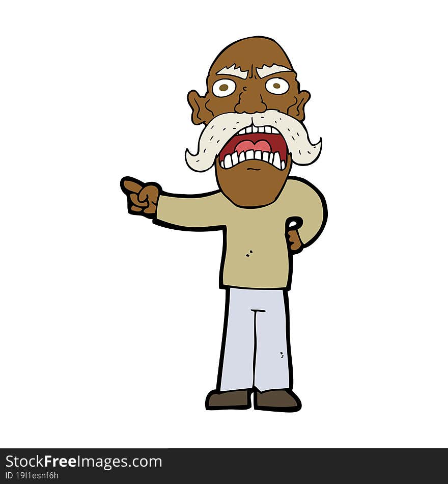 cartoon angry old man