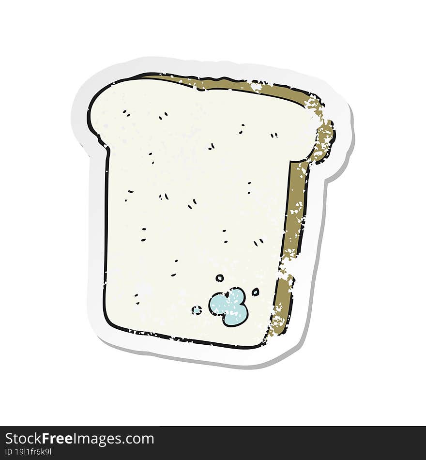 retro distressed sticker of a cartoon mouldy bread