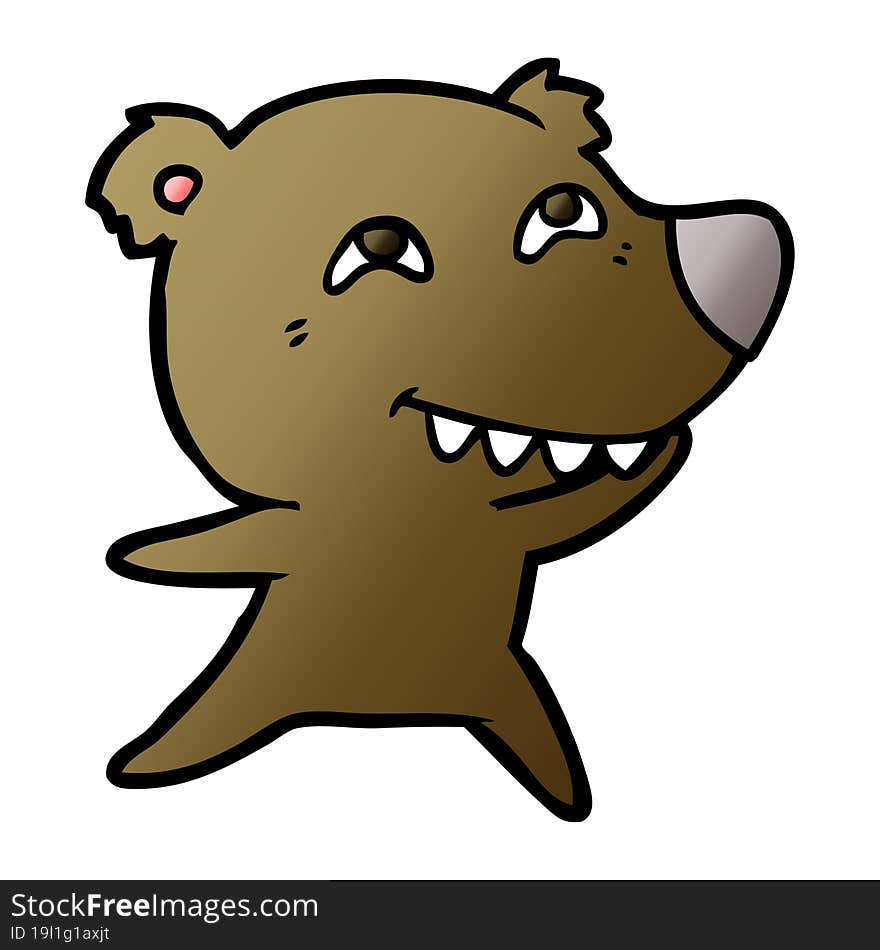 cartoon bear showing teeth. cartoon bear showing teeth