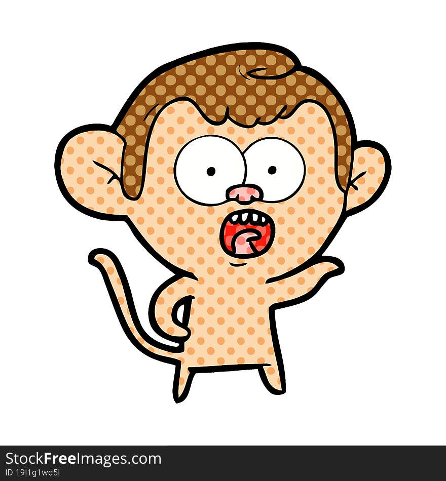 cartoon shocked monkey. cartoon shocked monkey