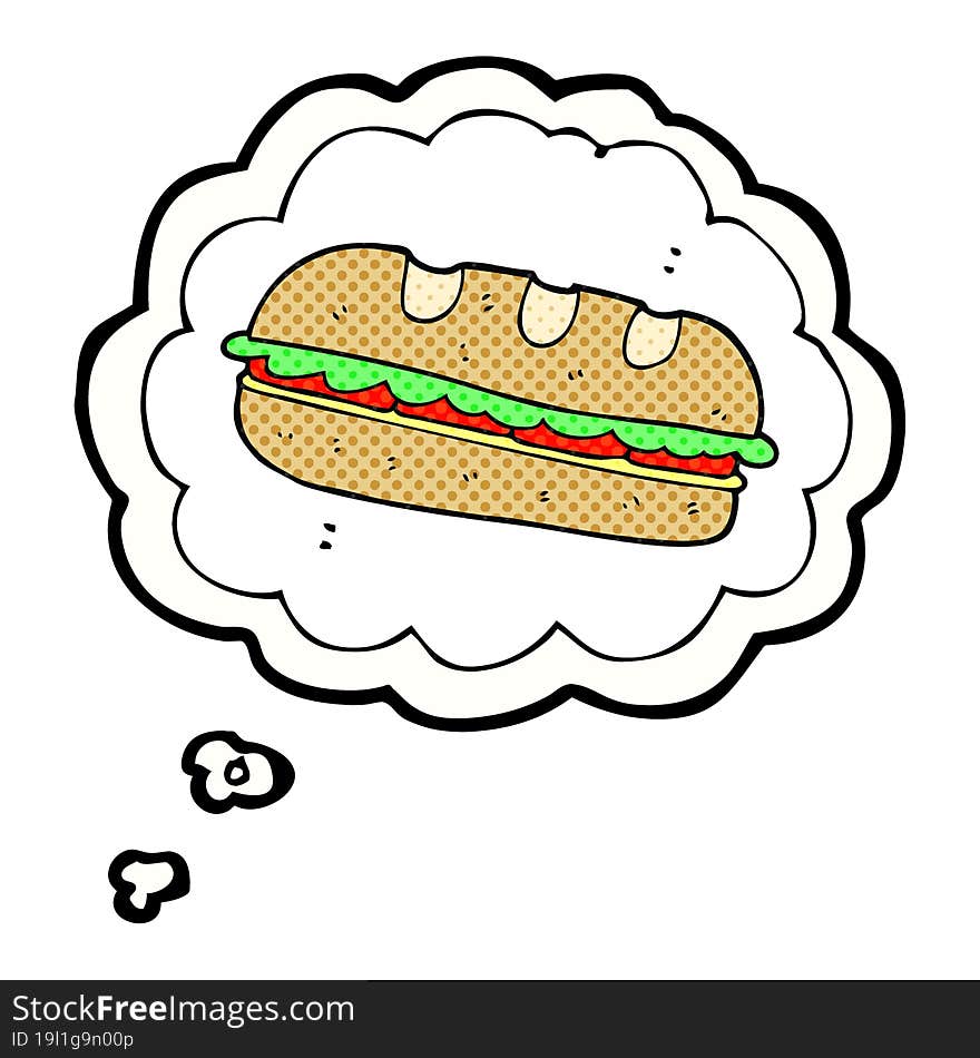 thought bubble cartoon huge sandwich