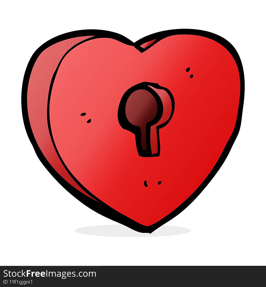 cartoon heart with keyhole